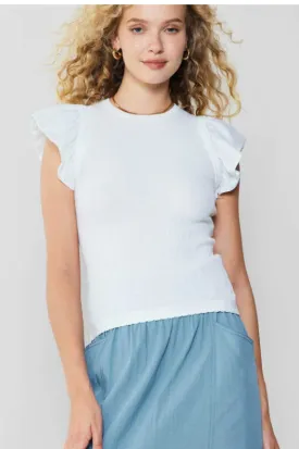 Ruffled Shoulder Knit Tank