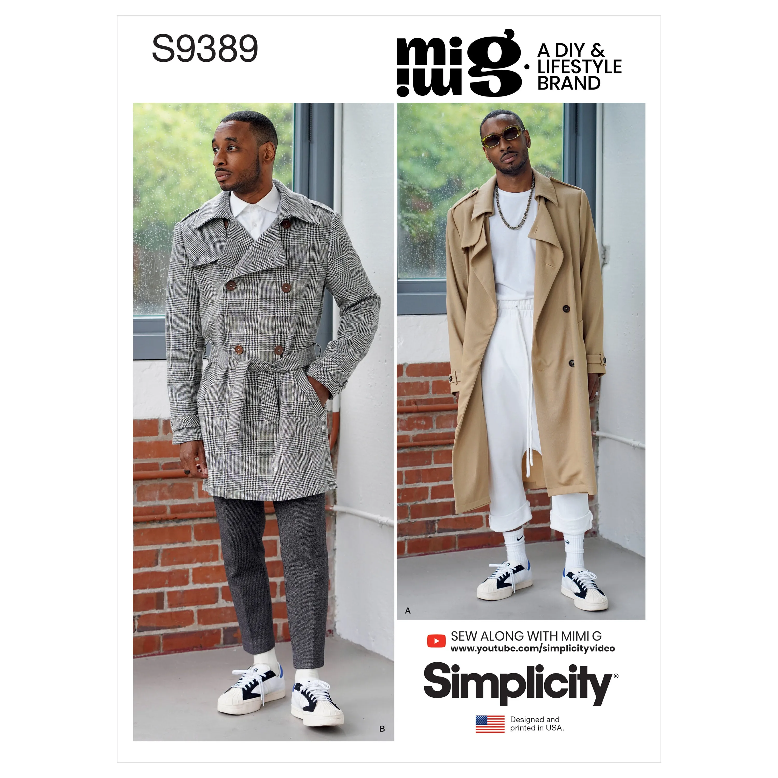 Simplicity Pattern 9389 Men's Trench Coat