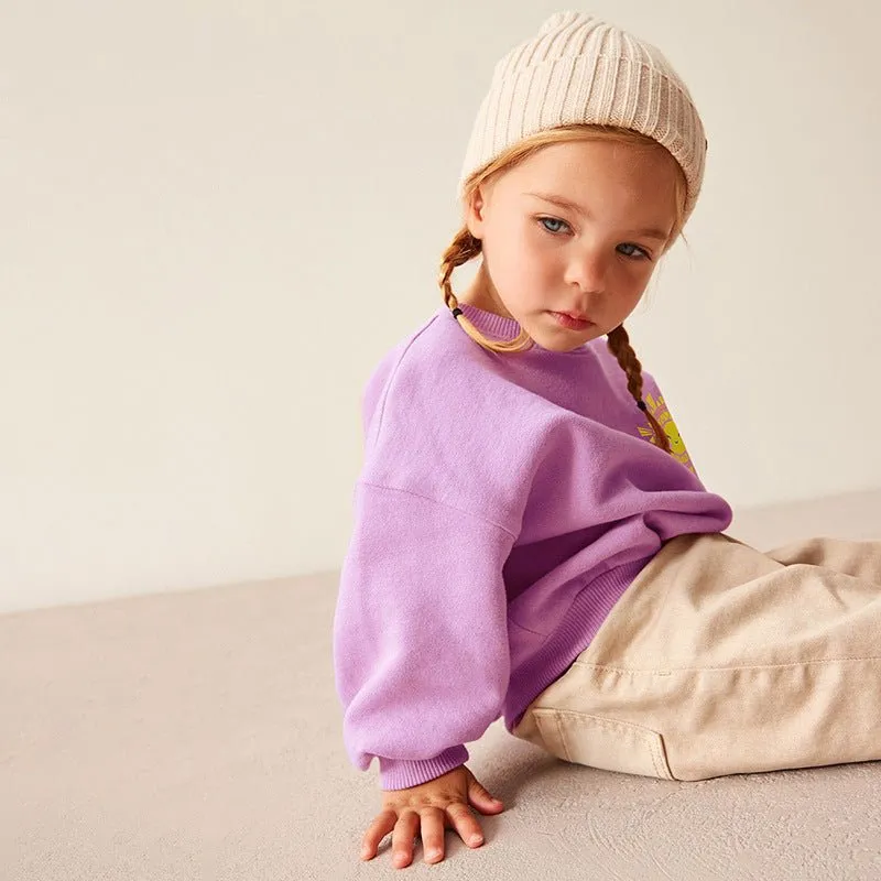 Toddler/Kid Girl's Cartoon Solar Print Design Sweatshirt
