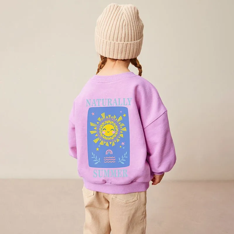 Toddler/Kid Girl's Cartoon Solar Print Design Sweatshirt
