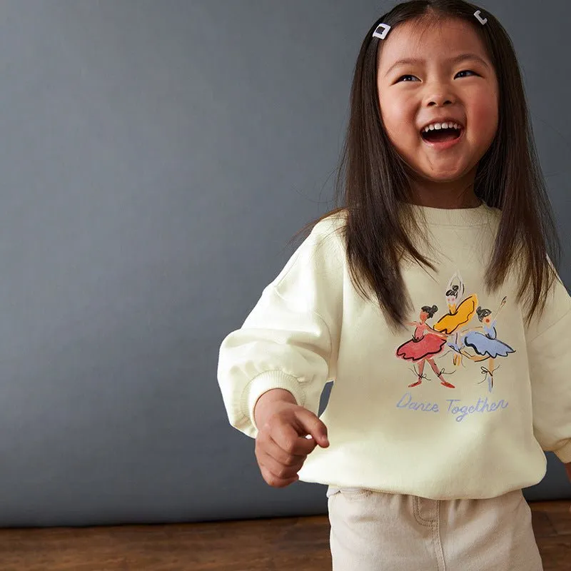 Toddler/Kid Girl's Dancing Girls Print Design Sweatshirt