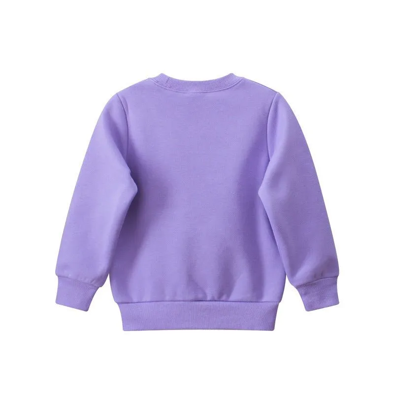 Toddler/Kid Girl's Purple Dolls Print Design Sweatshirt