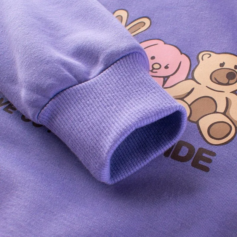Toddler/Kid Girl's Purple Dolls Print Design Sweatshirt