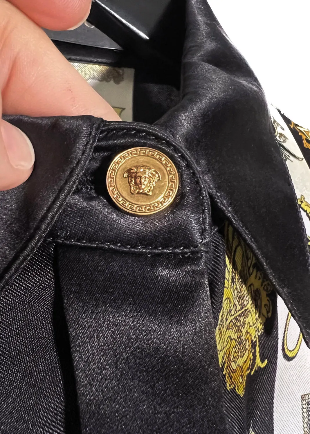 Versace Baroque Print Belted Silk Shirt Dress
