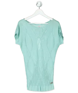 Versace Jeans Couture Blue Turquoise Knitted T Shirt UK XS