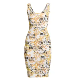 VERSACE JEANS COUTURE LOGO PRINT TANK MINI DRESS
