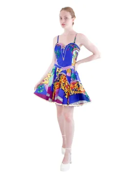 Vintage 1992 Spring Ready to Wear Versace Jeans Couture Cotton Baroque Dress