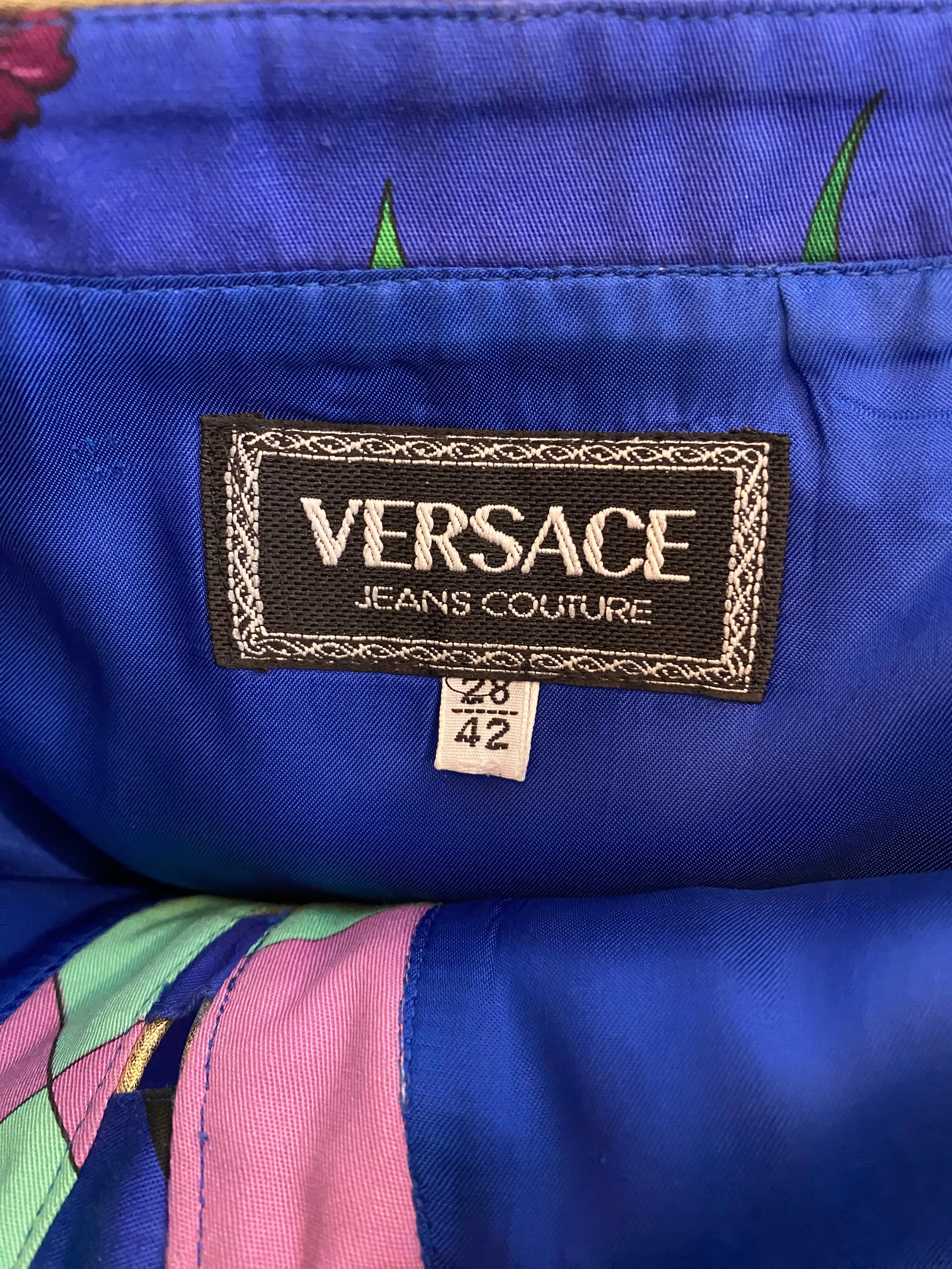Vintage 1992 Spring Ready to Wear Versace Jeans Couture Cotton Baroque Dress