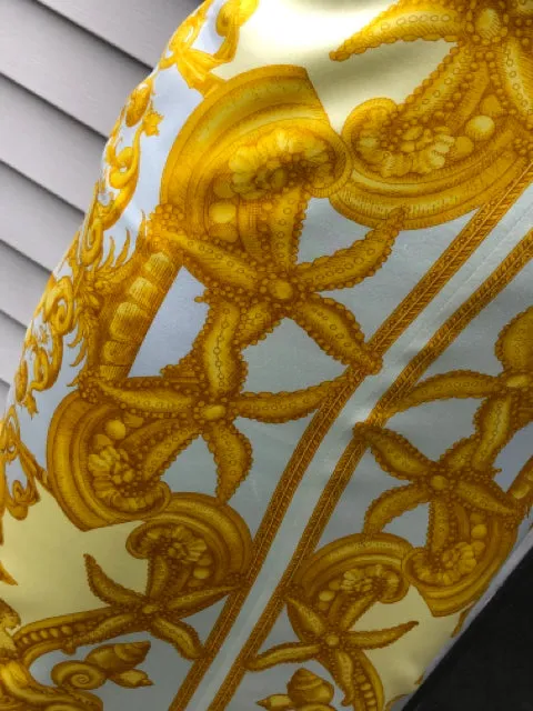 Vintage Versace Baroque Print Dress sz 38