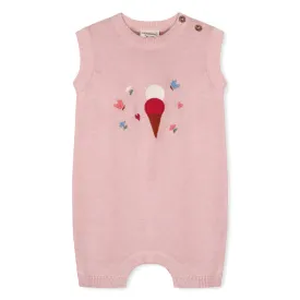 Viverano | Ice Cream Embroidered Knit Sleeveless Baby Romper