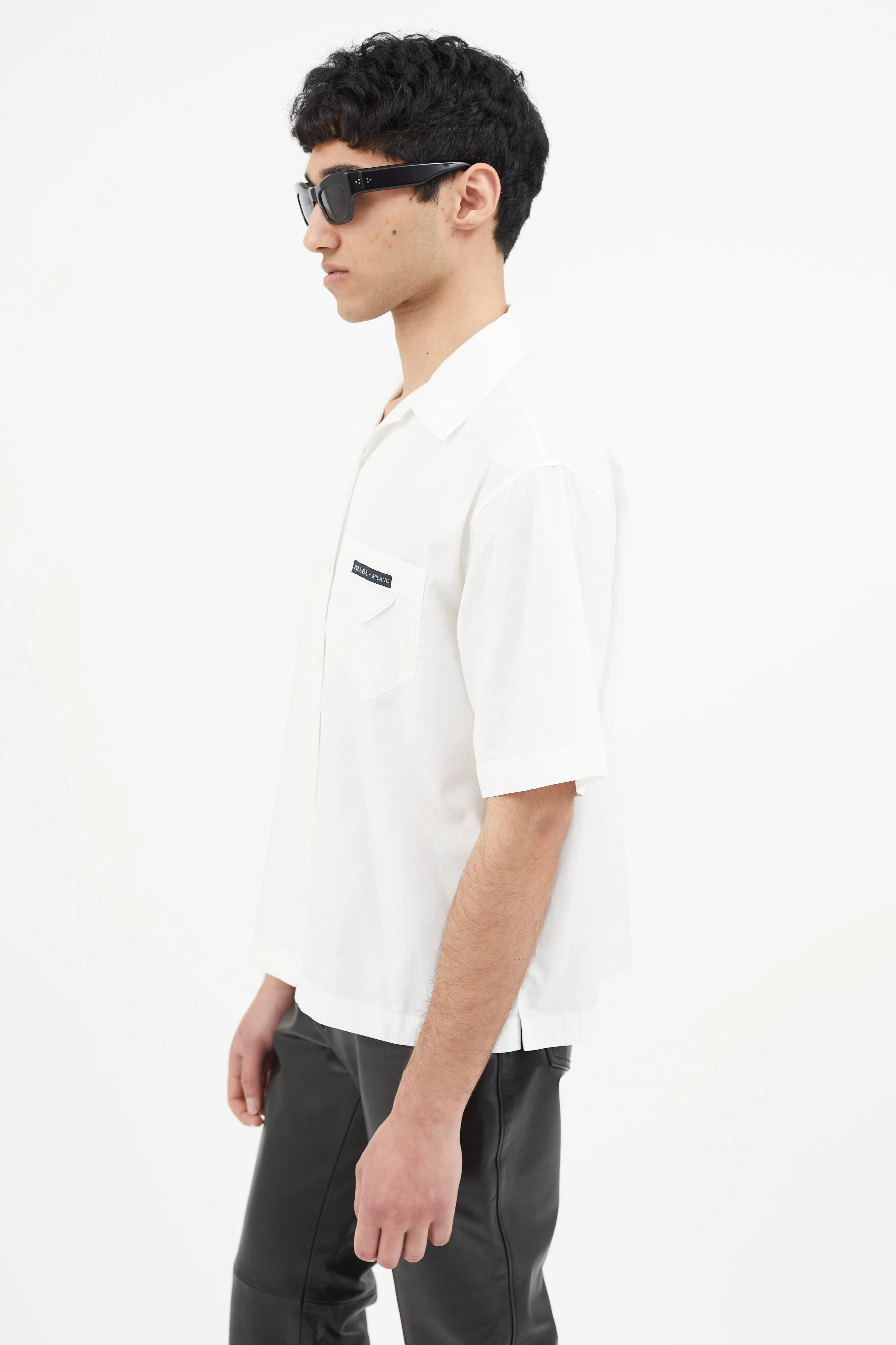 White Poplin Logo Shirt