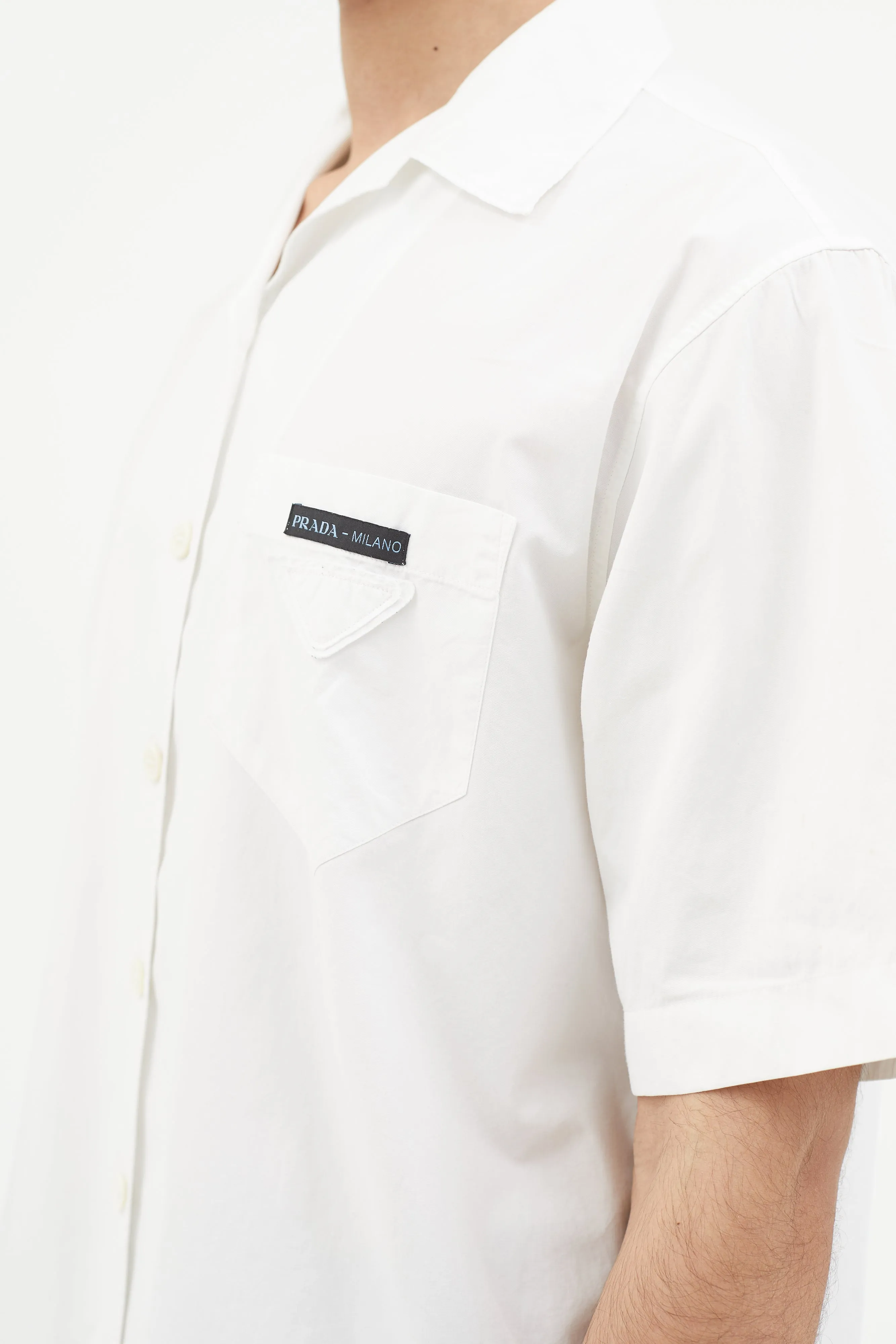 White Poplin Logo Shirt