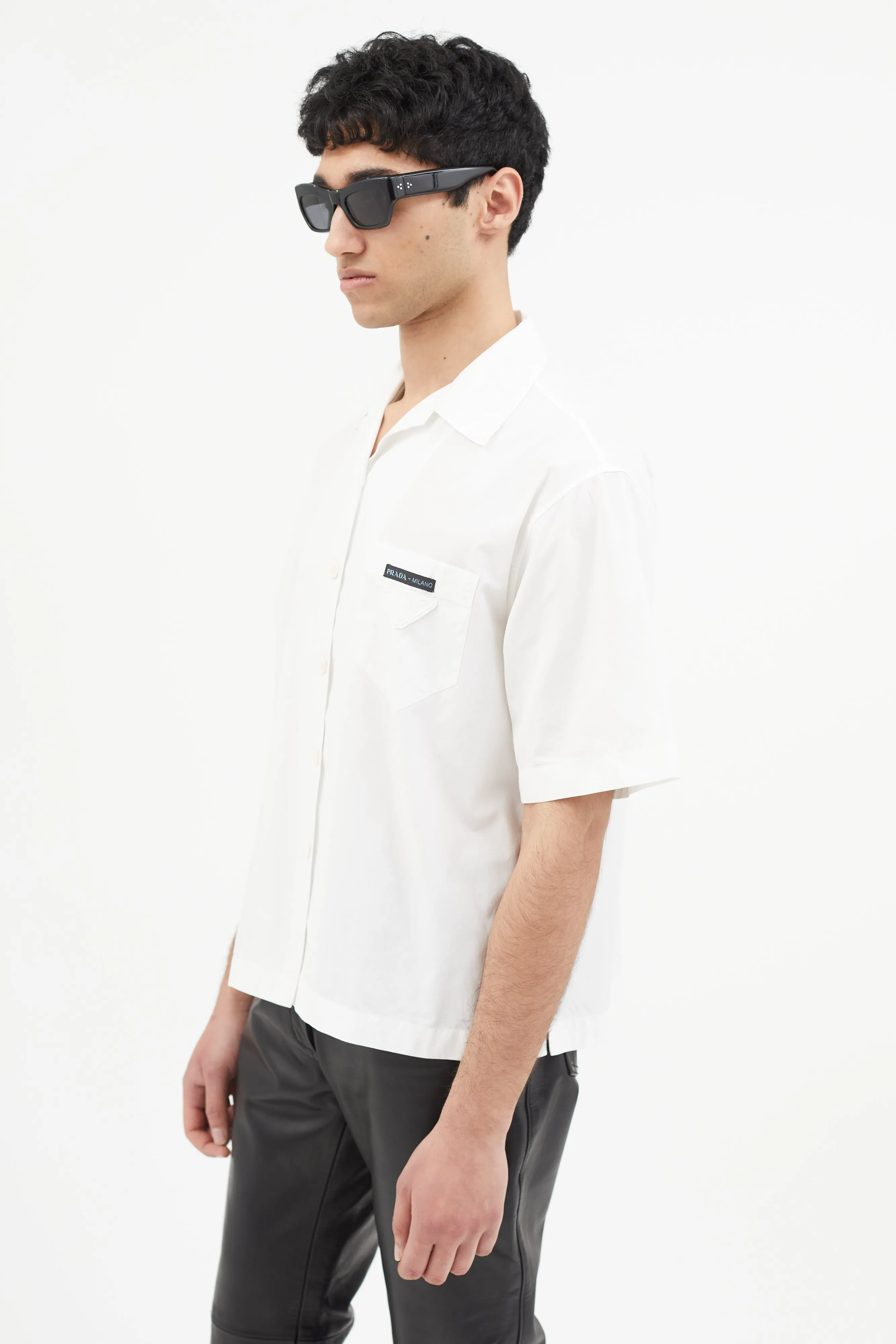White Poplin Logo Shirt